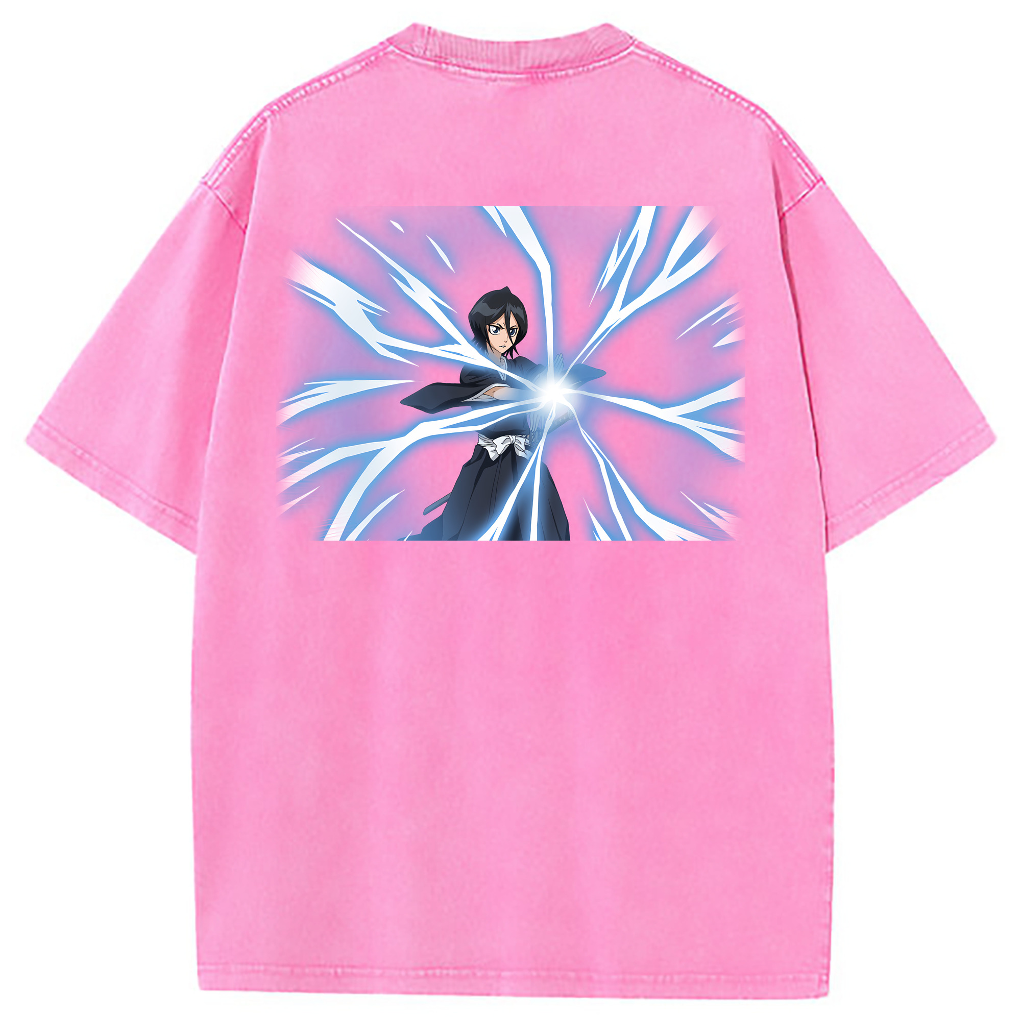 （画像用） ブリーチ 朽木ルキア BLEACH Kuchiki Rukia 綿100% ヴィンテージ風 半袖Tシャツ（背面プリント）
